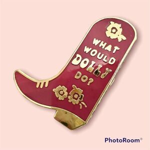 Pink Cowboy Boot Dolly Parton enamel pin